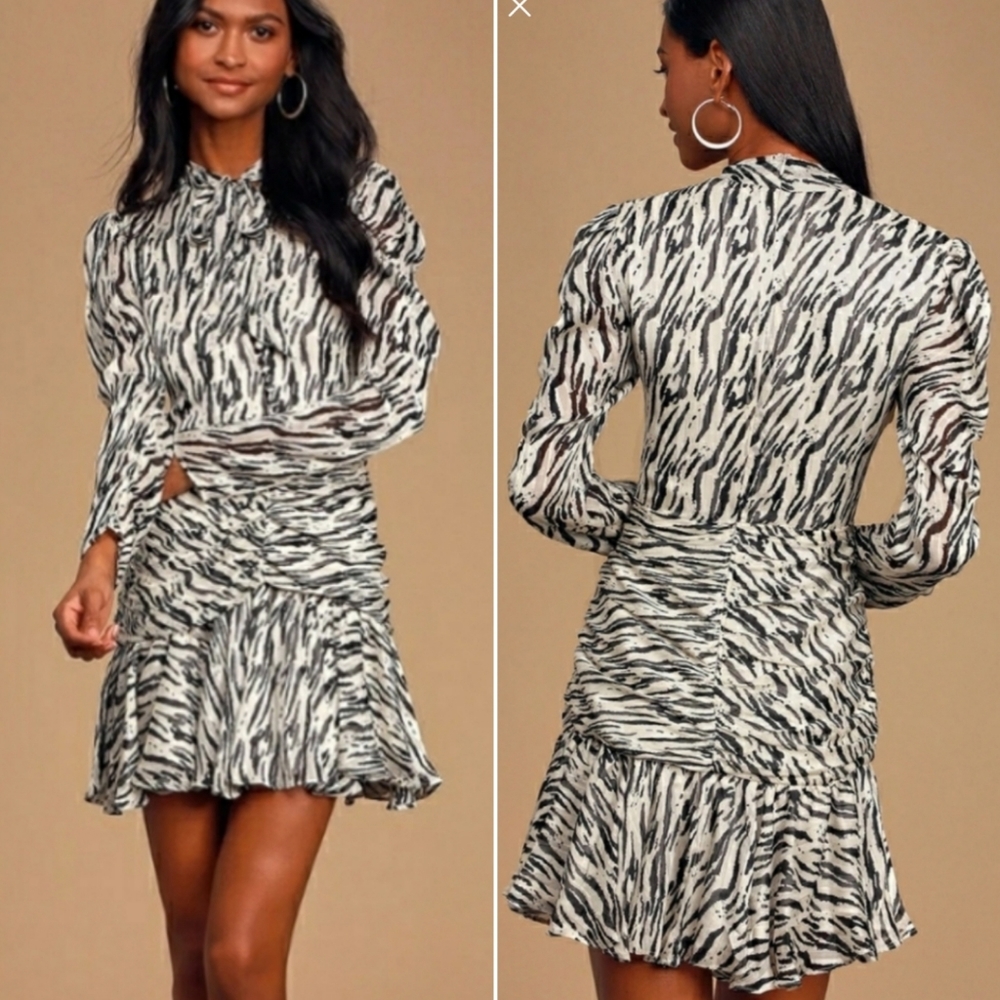 Bardot zebra print mini dress